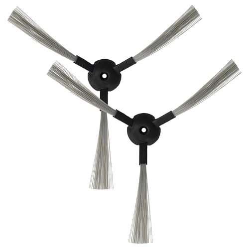 vhbw 2x Brosse latérale compatible avec H.Koenig SWR28, SWR22 robot aspirateur - Lot de brosses, noir/gris