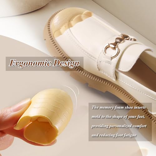Image of Shoes Too Big Inserts Toe Cushion Filler Inserts Make Loose Shoes Fit 2 Pairs Shoe Insoles Adjust Shoe Too Big for Women and Men Ideal for High Heels Casual Sports Dress Shoes (Light Yellow)