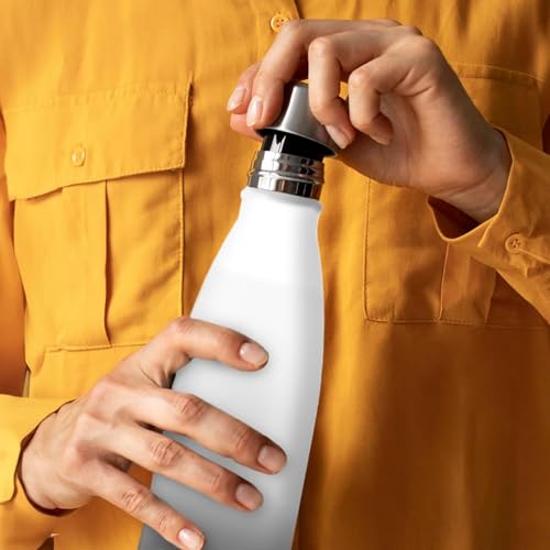 Image of Mont-Clair Stainless Steel Water Bottle, Vacuum insulated - BPA Free, 12h Hot & 24h Cold Drinks, Metal Water Bottle 17 oz Leakproof, Ideal for Adult, Kids, Running - Gradient - White & Grey