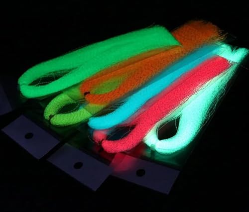 7 Colors emit Light in The Dark for Making Bait, Crystal Flashing, Fishing line Glow in The Dark, Spiral Bright Silk Optional Lure, sea Fishing, Iron Plate Hook, Fly Hook, Binding Material
