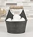 CTW Home Collection Colonial Tin Works Small Toiletries Bathroom Caddy 450156 Metal with Wooden Handle and Toilette on Front Rustic Farmhouse Gray