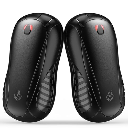 FANDLISS Hand Warmers Rechargeable 2-Pack, 5200mAh USB Rechargeable Hand Warmer, 3 Heating Modes Reusable Hand Warmer, Suitable Gift For Men,Women,Outdoor Work,Camping,Golf (Black)