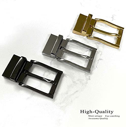 Belts Z32278R-Clamp-Gold Simple Classic Polished Reversible Belt Buckle Fits 1-1/4 Inch Wide Belt Strap thumb #2
