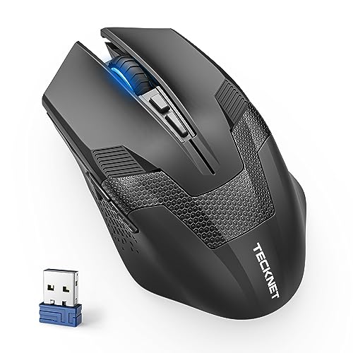 TECKNET Wireless Gaming Mouse, 8000 DPI Adjustable Optical Sensor 2.4G USB Computer Gaming Mouse, 8 Programmable Buttons, Ergonomic Cordless Mice for Laptop Desktop PC/Mac