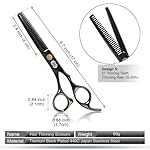 CIICII Hair Cutting Scissors Shears Kit, Professional Hairdressing Scissors Set (Hair Beard Trimming Shaping Grooming Thinning Shears) for Men Women Hairdresser Home Salon Barber Haircut Kit (Black) - Image 3