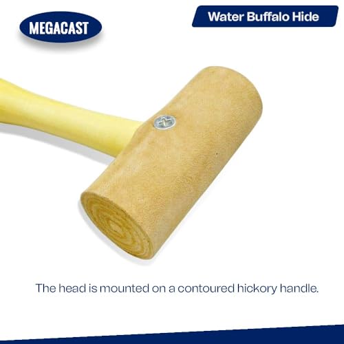 Image of Natural Rawhide Mallet Tool, Professional Rawhide Leather Hammer Mallet for Rounding Ring Shanks, Jewelry Making, Leather working, Woodworking, Size 1 inch