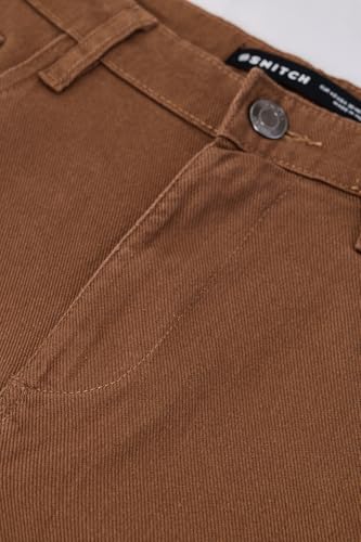 Image of SNITCH Men Casual Wear Trousers| Regular Fit Mid Rise Solid Wide-Leg Pants | 100% Linen Breathable & Lightweight Fabric for Summer, Office & Outings