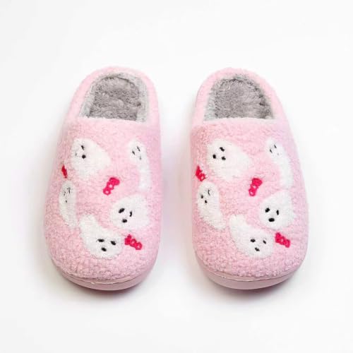 Image of Halloween Pumpkin Slippers for Womens Mens Cute Cartoon Slippers Plush Warm Memory Foam Shoes