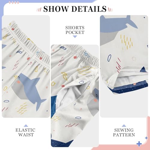 ALAZA Shark Line Cartoon Pajama Lounge Pants Long Sleep Pajama Bottoms with Pockets4