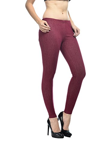 Image of Frenchtrendz Women's Slim Fit Mid Rise Stretchable Cotton Modal Spandex Jegging Pull On