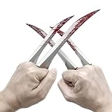 X-23 Bloody Wolf Claws,Logan X23 Laura Cosplay Plastic Props for Simulating Blood Combat Effects and Halloween DIY Costume,One Pair,Set of 2