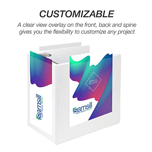 Image of Samsill Durable 6 inch 3 Ring Binder, Locking D Ring 100% Recycled Chipboard, White, Pallet of 120 Binders in 20 Cartons