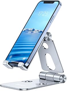 Phone Stand, Blukar Adjustable Phone Holder for Desk - Foldable Aluminum Phone Cradle Dock for iPhone 14 ,14 Plus ,13, 13 Pro, 12 Pro Max , 12, 11 Pro, Xs Max, X, 8, 7, 6 Plus, Samsung S21 and more