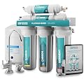 NU Aqua 5-Stage Under Sink Reverse Osmosis Water Filter System + Ice Maker & Refrigerator Connection Kit - RO Filtration - Faucet & Tank - 100GPD Undersink