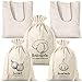 SAKETOS Gemüsebeutel SET I 3 Stück Leinenbeutel mit Kordelzug für Kartoffeln, Zwiebel, Knoblauch I 2 Stück 100% Baumwolltasche für Gemüse Produkte Aufbewahrungstaschen Wiederverwendbar mit Druck