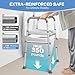 Raised Toilet Seat with Handles, Soft Padded Toilet Seat Risers for Seniors, Adjustable Width & Height Toilet Riser for Bariatric, Handicap, Heavy Duty Toilet Seat Riser, Fit Any Toilet
