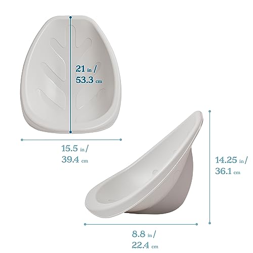Image of ECR4Kids Plastic Leaf Scoop Floor Rocker Seat, Classroom Furniture, Light Grey, 6-Piece