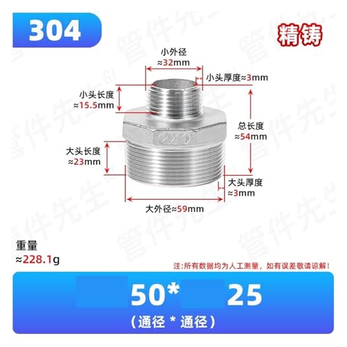 Joint conversion direct inox 304 fuite tuyau solution diamètre variable hexagonal - 2