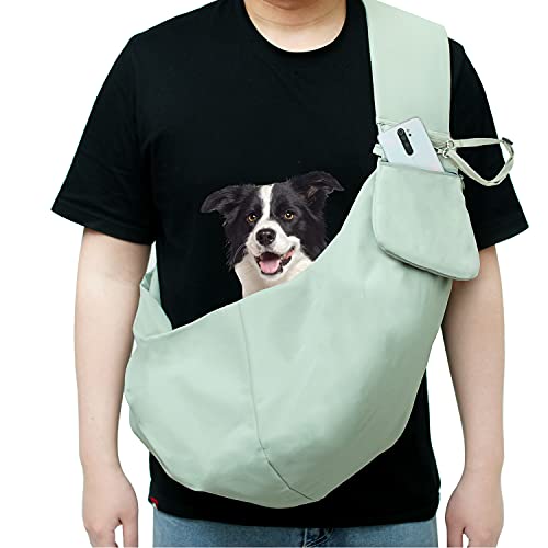 ZolooPet Sling Carrier, Pet Sling Bag with Adjustable Strap, Dog Sling Carrier Up to 13 Lbs, Hands Free Reversible Pet Papoose Bag - Suitable for Puppy, Small Dogs, and Cats, Machine Washable