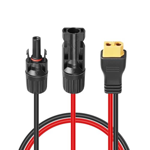 Xahpower Conector de Panel Solar a XT60 Cable Adaptador, 12AWG Cable Solar para Centrales Eléctricas Portátiles, Generador Solar, Placas Solares - 94CM