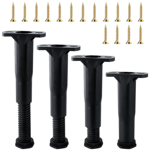Rdlobu Lot de 4 Pieds de Meubles, Pieds réglables de 15 à 27 cm pour Meubles, pour Meubles, Pieds de Meubles réglables en Hauteur pour la Conception de...