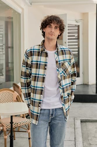 Image of Betusline Boy and Men Button Down Plaid Shirt | Soft,Breathable and Comfortable Fabric