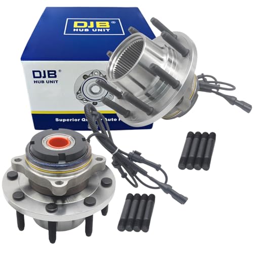 DJB 515020 Pair Front 4WD Wheel Hub & Bearing Assembly Replacement for 2000-2002 Ford Excursion, for 1999-2004 F-250 Super Duty, for 1999-2004 F-350 Super 8 Lug W/ABS