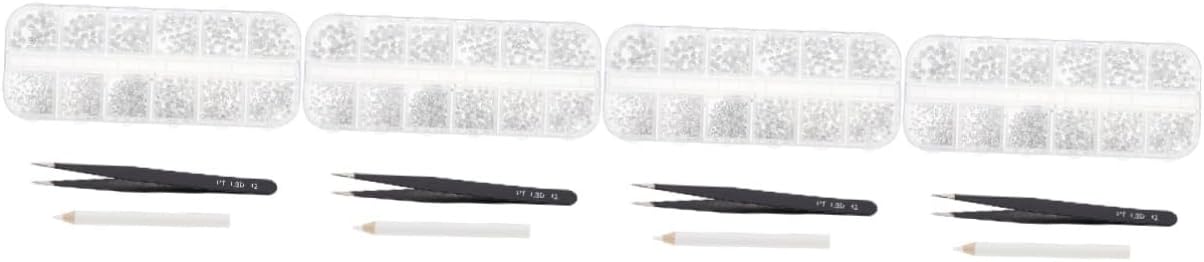 Housoutil 4sets Nail Jewels for Nail Art Rhinestones Applicator Easy DIY Manicure Tool Kit