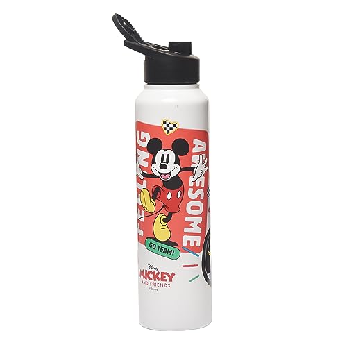 Image of Gluman Steel Water Bottle for Kids | Disney Unica 1000 ml Single Walled Water Bottle | School Water Bottle for Boys | Leak Proof| Wide Mouth Water Bottle | Leakproof (Mickey)