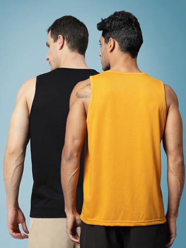 Image of CHKOKKO Sleeveless T Shirts Gym Vest for Men Workout Solid Premium Cotton Blend Tank Top for Man Running Vest Sando Gym Wear Lightweight Breathable Casual Summer Wear Boys