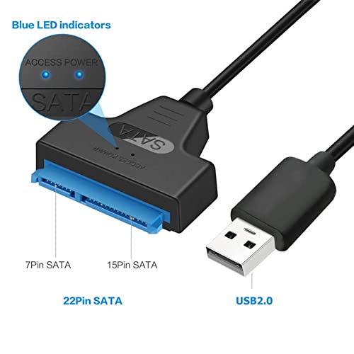 Cable Adaptador USB 2.0 a SATA para Disco HDD/SSD 2.5" miniatura 2