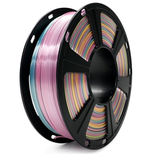 Image of Silk Rainbow Color Lime Purple Blue Yellow Green Filament with 1.75mm Dimensional Accuracy + /-0.03mm, 1080 Feet per Roll, Vacuum Packaging, 3D Printer PLA Filament GIANTARM