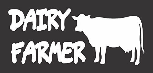 Dairy Farmer Cow Animal - Die Cut Vinyl Window Decal/Sticker for Car/Truck