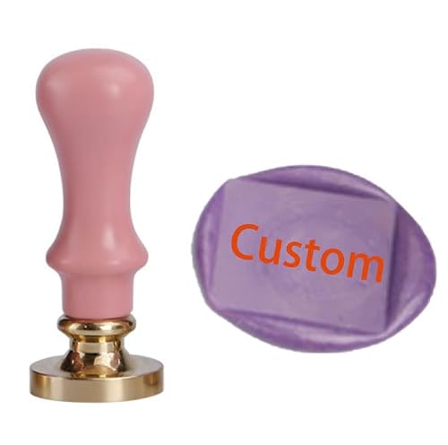 Iteal Custom Wax Seal Stamp True Blush Handle 30mm Square Head Set,Customized Personalized Logo Design Picture Wax Seal Stamp Wedding Invitation Envelope Mail Package Christmas Card Gift Embellishment