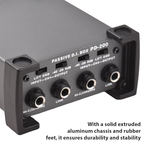 Btuty 2 Kanäle passive DI-Box Einheit Brummen Eliminator 1/4 Zoll Instrument Direct Box zu XLR Professional Impedance Transform Audio Isolator DI Direct Box