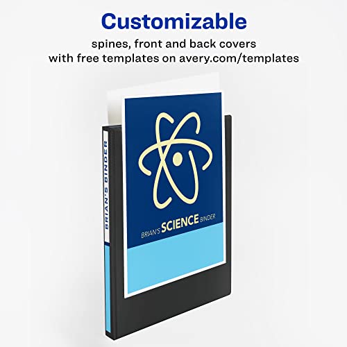 Avery Durable View 3 Ring Binders, 1" Slant Ring, 4 Black Binders, Create A Set Of Recipe Binders (17011) (5737) #TOP3