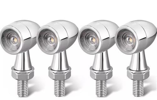 Intermitentes de moto de 12V con luces de parada traseras cromadas y lámpara ámbar