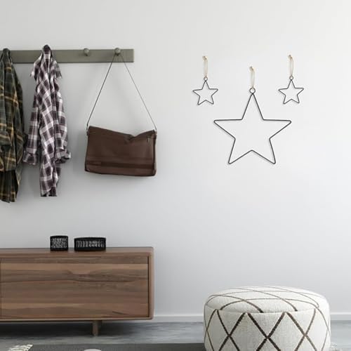 4 Pcs Star Metal Wreath Frames Large Floral Wreath Hoops Dream Catcher Macrame Hoops Craft Flower Hoops Large Wreath Rings for Decorations
