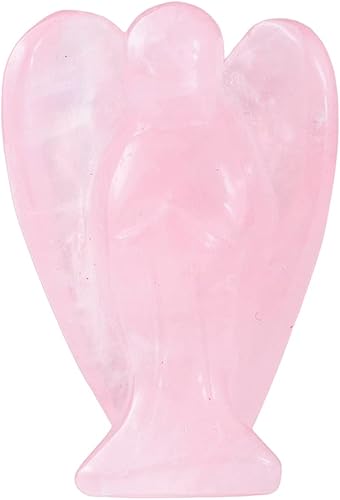 Ouubuuy Figura de ángel de bolsillo de cristal opalita de 2 pulgadas, piedras preciosas naturales y ángel de la guarda de cristal, regalos para