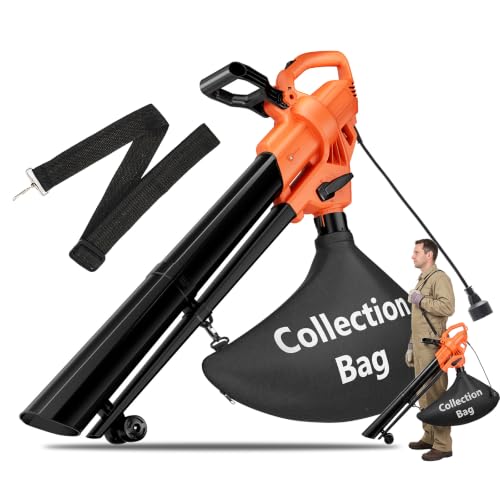 KMFurnila 3-in-1 Electric Leaf Blower Vacuum Mulcher, 500 CFM Corded