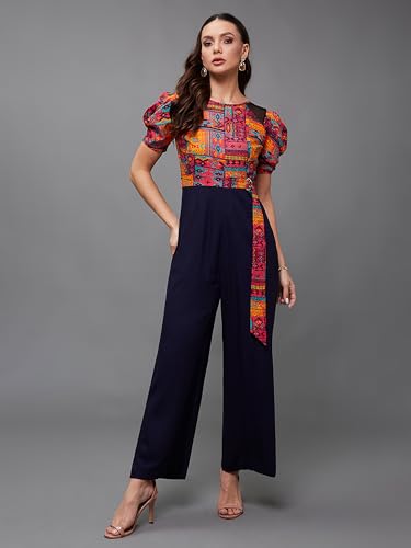 Image of Miss Chase Women's Keyhole Neck Regular Sleeve Regular Length Jumpsuit with Pockets