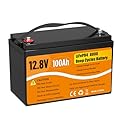 12V 100Ah LiFePO4 Lithium Battery Group 31 Waterproof Built-in 100A BMS Lifepo4 Battery Deep Cycles Rechargeable Low Temp Protection Perfect for RV, Backup 10-Year Lifespan