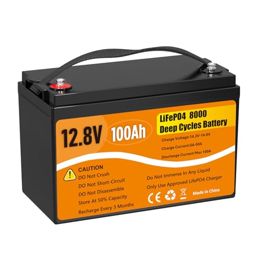 Image of 12V 100Ah LiFePO4 Lithium Battery, Group 31 Lithium Iron Phosphate 8000+ Deep Cycles 10-Year Lifespan 100A BMS Low Temperature for Trolling Motor, RVs, Solar, Home (12V 100Ah Battery)