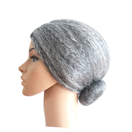VINTORKY Coiffure Cosplay Perruque Mme Santa Perruque Vieille Dame Cosplay De Grand-mère Pour La Performance De Mamie De Mascarade Chignon Âgé Adulte