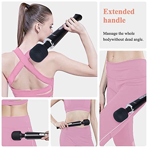 Yevior Cordless Personal Wand Electric Massager With 10 Powerful Pulse Settings, Rechargeable Handheld Back Massager Wand Massage For Deep Muscles Pain Relief (Black) #TOP2