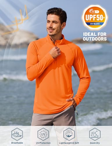 TACVASEN Men's Long Sleeve Athletic Shirts 1/4 Pullover Zip Sun Protection Rash Guard UPF 50+ Outdoor Running T-Shirts - Image 4