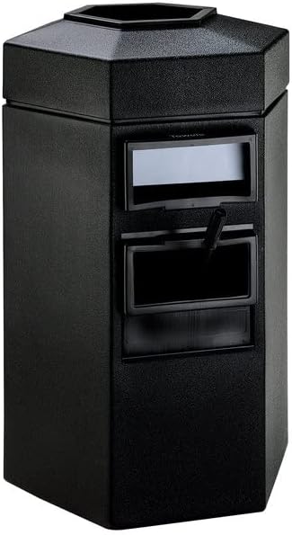 45 Gallon Black Waste Container with Paper Towel Dispenser, Squeegee, and Windshield Wash Station, Exterior Trash Can, Outdoor Trash Can for Car Dealerships or Stations, (ser. 3)