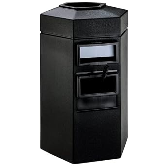 Elegant Design, 45 Gallon Black Waste Container with Paper Towel Dispenser, Squeegee, and Windshield Wash Station, Exterior Trash Can, Outdoor Trash Can for Car Dealerships or Stations, art.5
