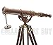 Decorative Brass Harbor Master Spyglass Telescope on Tripod Vintage Maritime Nautical Scope for Table Office Home Decor & Collectible Navigation Gift