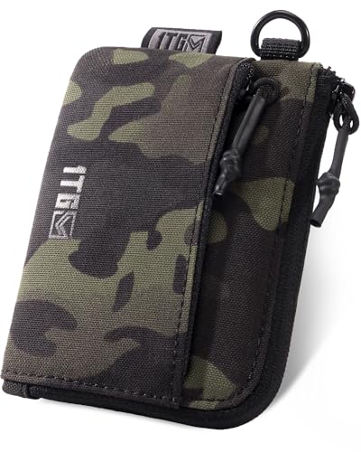 1TG Tactical Men's Coin Pouch, 500D Nylon Zipper Wallet with ID Holder